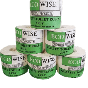 Ecowise 600 Sheet Toilet Rolls, 48 per Carton, 2 ply